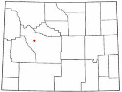 Location of Crowheart, Wyoming