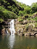 Waimea Valley Audubon Center, Oahu, Hawaii - waterfall view