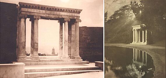 Willard Worden Portals of the Past 2 photos before and after move to Golden Gate Park