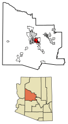 Location of Prescott Valley in Yavapai County, Arizona