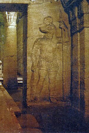 113KOM EL SHOQAFA CATACOMBS (anthropomorphic Anubis in Roman military dress)