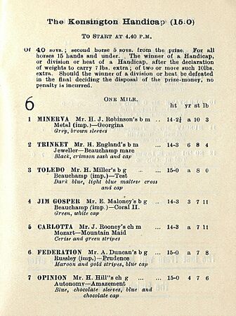 1902 Kensington Race Club Racebook P5
