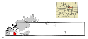 Location of Castlewood in Arapahoe County, Colorado.