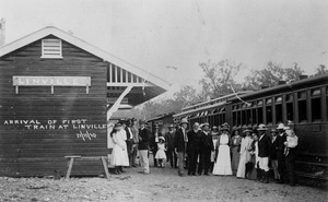 Arrival of first train at Linville Station Queensland 1910f