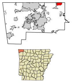 Location of Gateway in Benton County, Arkansas.
