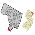 Bergen County New Jersey Incorporated and Unincorporated areas North Arlington Highlighted