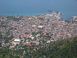 Cap-Haitien city centre from above