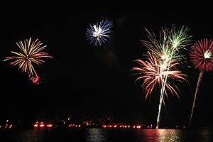 Conesus Lake Ring of Fire and fireworks 2