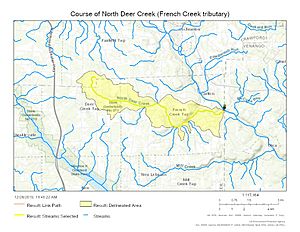Course of North Deer Creek (French Creek tributary)