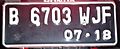 Current vehicle plate number design of Indonesia