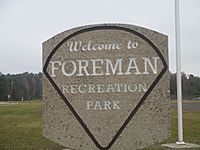 Entrance sign to Foreman, AR, Recreation Park IMG 8493