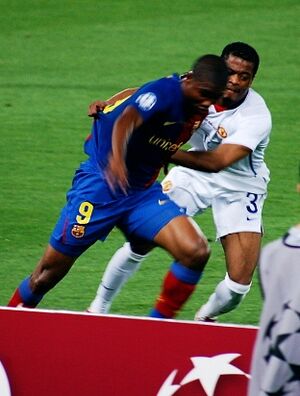 Eto'o and Evra, 2009 UEFA Champions League Final
