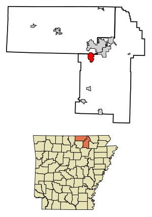 Location of Ash Flat in Fulton County and Sharp County, Arkansas.