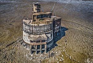 Grain Tower Battery at low tide