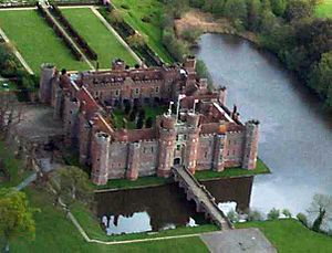 Herstmonceux castle aerialview