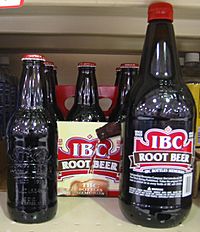 IBC Root Beer, two bottle sizes