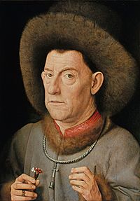 Jan van Eyck (successors) - Man with pinks - Google Art Project.jpg