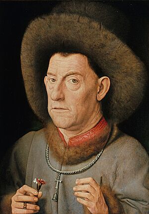 Jan van Eyck (successors) - Man with pinks - Google Art Project