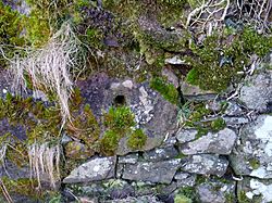 Kirkbride, Enterkinfoot, Nithsdale - old circular stone with hole