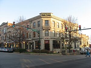 Kirkwood Avenue, West, 121-125, Old First National Bank Building, Bloomington Courthouse Square HD