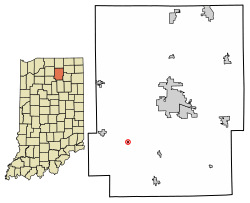 Location of Burket in Kosciusko County, Indiana.