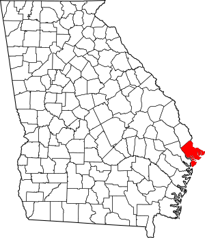 Map of Georgia highlighting Chatham County