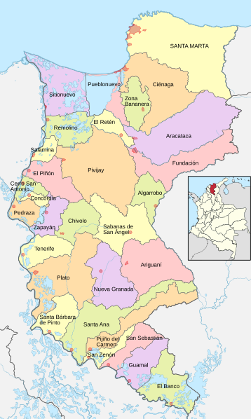 Image: Mapa de Magdalena (político)