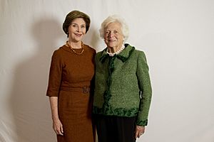 Mrs. Barbara Bush and Mrs. Laura Bush
