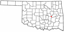 Location of Dustin, Oklahoma
