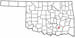 Location of Phillips, Oklahoma