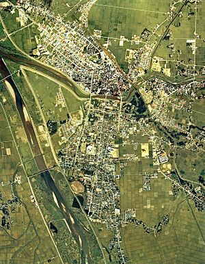 Omagari district Daisen city center area Aerial photograph.1976