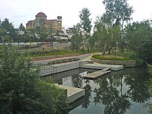 Pinios river and church of Agios Achilios