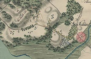 Plan de L´Affaire de Neuv-Kahlen le 2 de Janvier L´an 1762 (cropped)