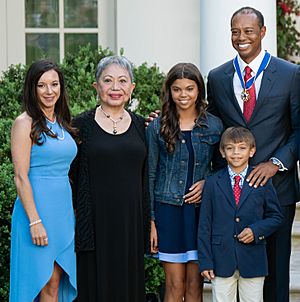 President Trump Presents the Medal of Freedom to Tiger Woods (47813420571) (cropped)