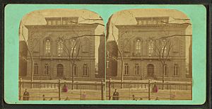Public library building, Boston, from Robert N. Dennis collection of stereoscopic views