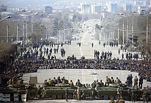 RIAN archive 699865 Dushanbe riots, February 1990