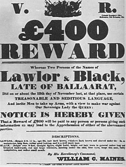 Reward notice lalor black eureka