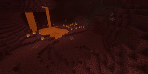 Screenshot from the Minecraft Nether