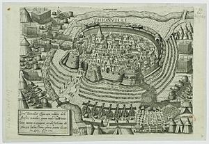 Thionville-Vue cavalière du siège de 1558.jpg