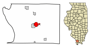 Location of Anna in Union County, Illinois