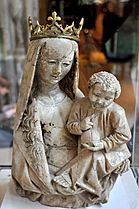 Virgin and Child. Alabaster, with traces of paint and gilding. From Southern Netherland, c. 1475-1500 CE. The Burrell Collection, Glasgow, UK
