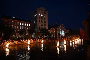 Waterfire August 31 2024 between Washington Pl and College St
