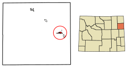 Location of Newcastle in Weston County, Wyoming