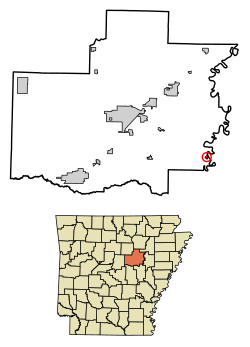 Location of Georgetown in White County, Arkansas.