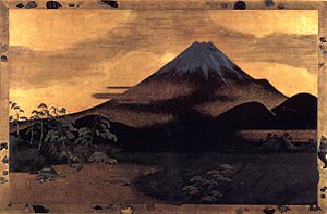 'Fuji Tagonoura', 'maki-e' picture by Shibata Zeshin, 1872