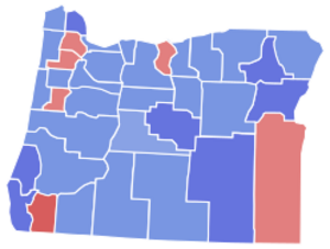 1962 United States Senate election in Oregon results map by county