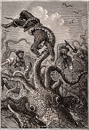 20000 squid holding sailor