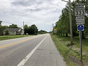 2022-06-21 10 27 10 View north along Maryland State Route 333 (Oxford Road) at Bonfield Avenue in Oxford, Talbot County, Maryland