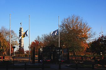 A407, Philadelphia Korean War Memorial, wide view of park