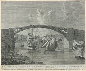 A South East View of the Cast Iron Bridge over the River Wear at Sunderland